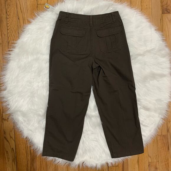 Talbots brown loose fit utility cropped pants - Picture 4 of 7